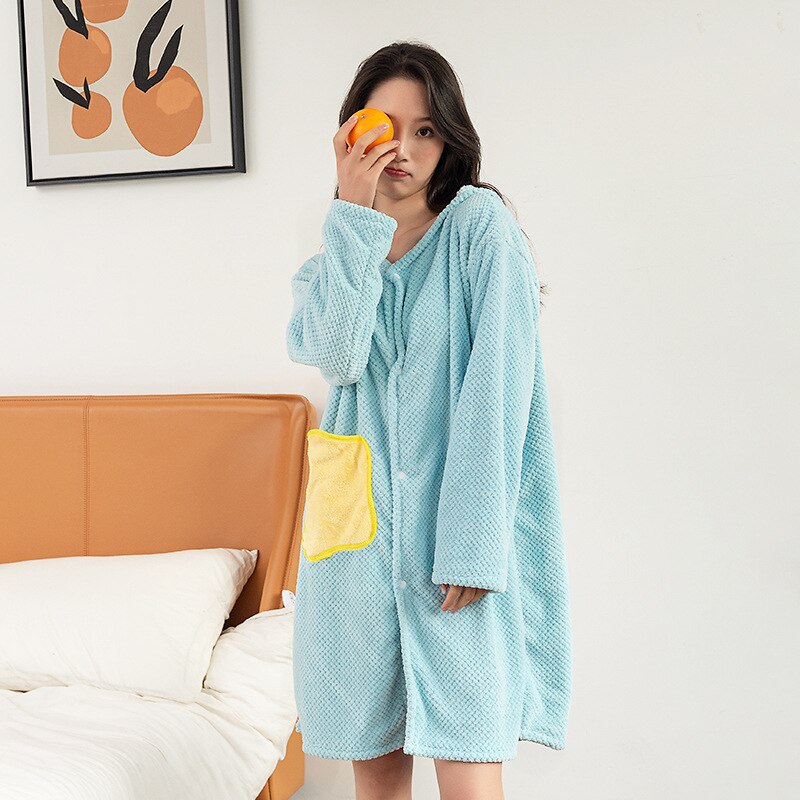 Wearable Bath Towel Women Household Hooded Cloak Microfiber Bathrobe Home Clothes Bathroom Towel Wrap Dress Pink Beach Towels: Blue