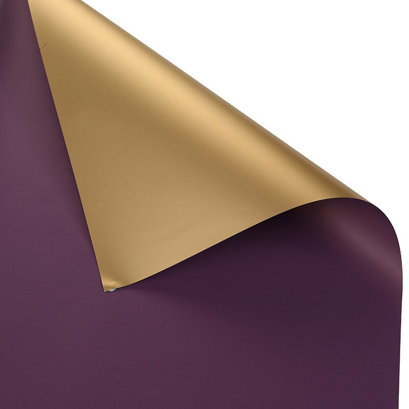 5pcs/set 58*58cm luxury turn gold flower wrapping paper waterproof paper DIY wrapping wedding decoration: Deep purple
