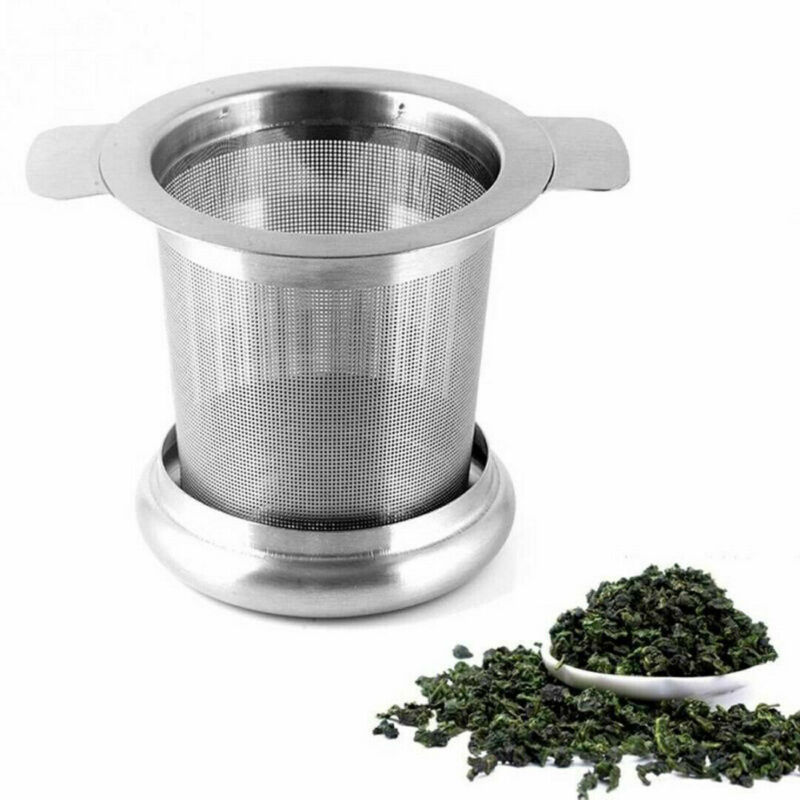 Filtro de acero inoxidable para té Infusor de té, taza de Metal, colador, filtro de hojas sueltas con tapa, filtro de hojas de té, malla