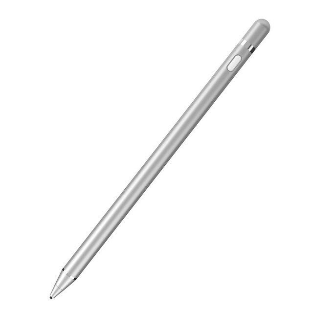 Lápiz óptico activo Compatible con iOS y Android, lápiz de pantalla táctil para iPad con función táctil Dual, recargable, dibujo Stylus: silver