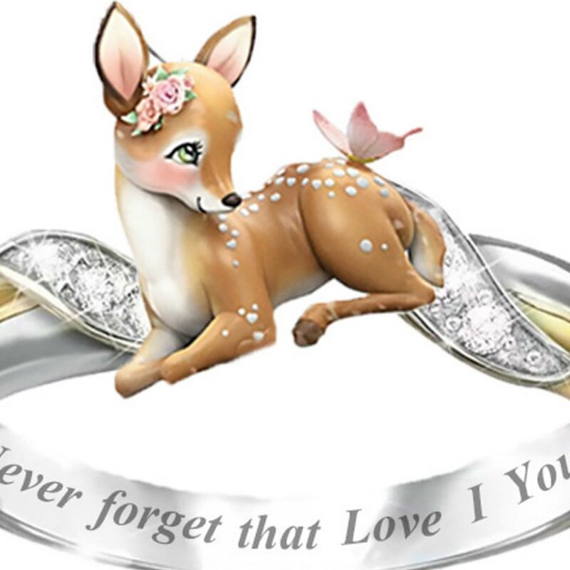 Bague en forme de cerf Sika, d'anniversaire pour femmes et filles, bijoux exquis, accessoires mignons