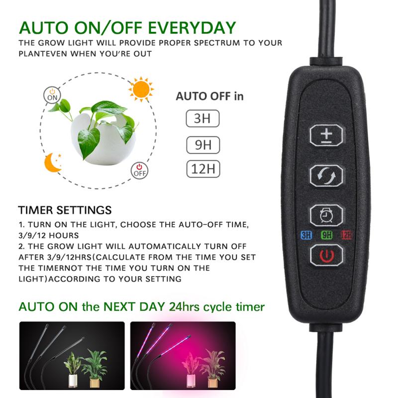 LED Grow Light USB Phyto Lamp Full Spectrum Fito Lamp With Control For Plants Seedlings Flower Indoor Greenhouse Growing Lamps