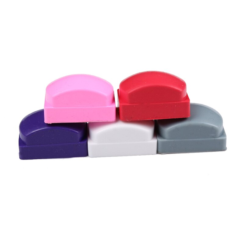 5 farbe Rechteck Nagel Stempel Silikon Gelee Kopf Lila Weiß/verrotten/Grau/Rosa Nagel Stempel Kopf Nagel stanzen Platte Druck Werkzeug