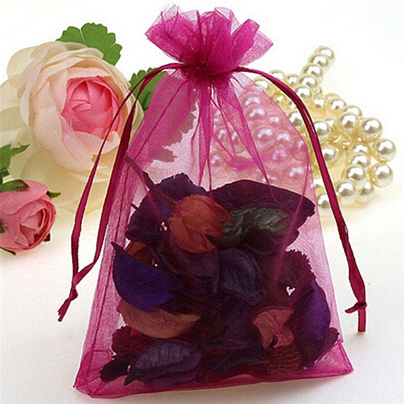 50Pc Organza Tassen Sieraden Candy Bag Wedding Gunsten Zakken Mesh Pouches