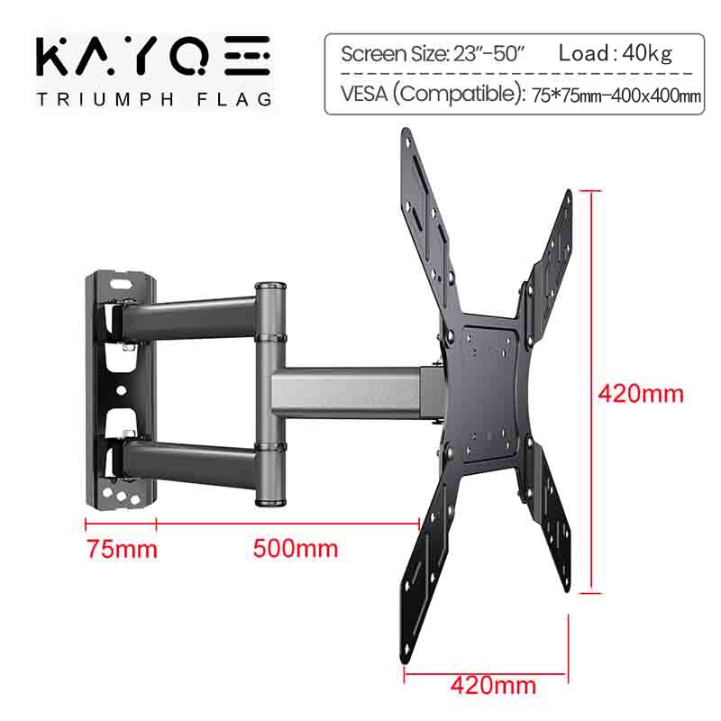 Tv Mounts Beugel Voor 23-55 Inch Flat Screen Tv 'S Tot 88lbs, full Motion Tv Wall Mount Swivel Scharnierende Fit Maxvesa 400x400mm: Full Motion tvmountA