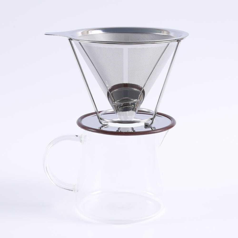 Stainless steel reusable coffee filter dripper v60 drip filters coffees basket holder MJ070115