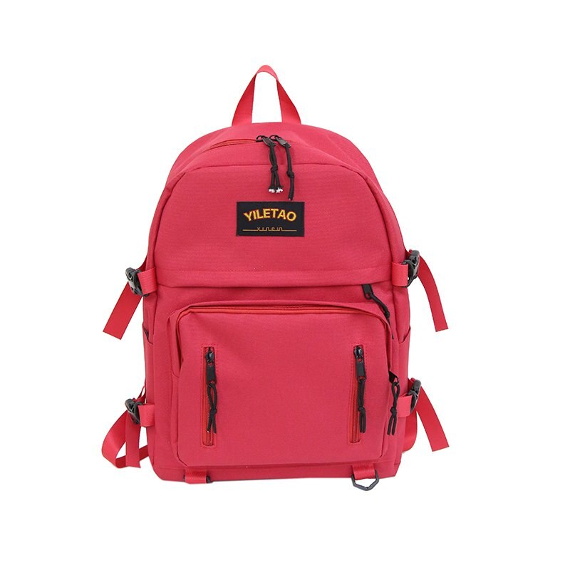 Big Capacity School Bags for Teenage Girls Boys Casual College School Backpack Men Women Bookbags Teen Campus Bagpack Nylon: Red