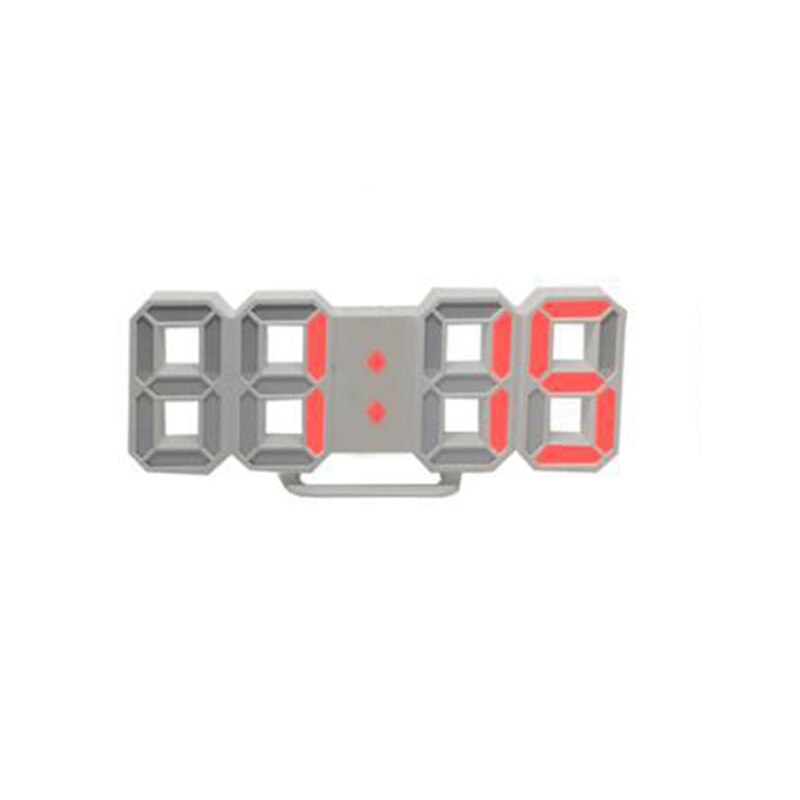 3D LED Digitale Klok, Slaapkamer Wekker, Wekker, Muur Opknoping Klok, Kalender, Thermometer, home Decor, Met Batterij: Orange