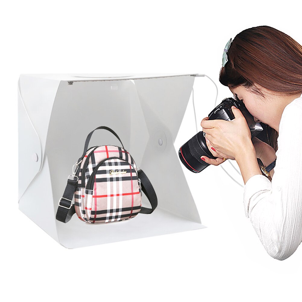 Led dobrável lightbox 20cm 30cm 40cm portátil fotografia foto softbox fundo kit usb mini estúdio caixa de luz para câmera dslr