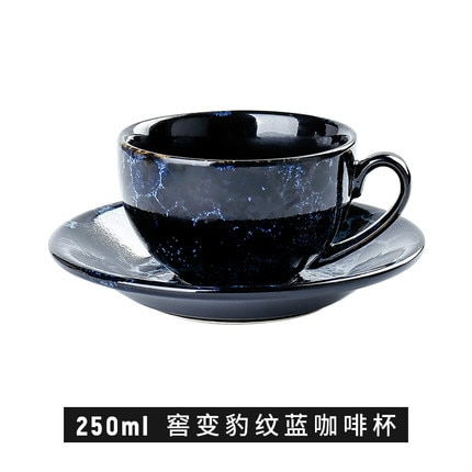 Taza de café pequeña y lujosa flor europea, platillos de vidrio conciso para el hogar, taza de café de cerámica, té negro, 250ml