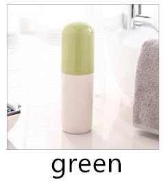 3 farver søde bærbare rejsesæt tandbørste kop opbevaringsboks hjem arrangør tandpasta tandbørste håndklæde vask gurgle kop: Grøn