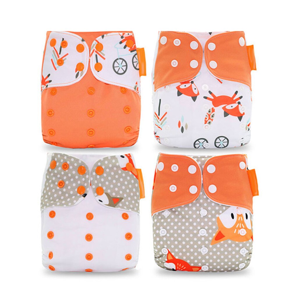 4pcs Baby Reusable Nappies Washable Polyester Cloth Diaper Suitable For Toddler Age 0-3 Years Old: 2