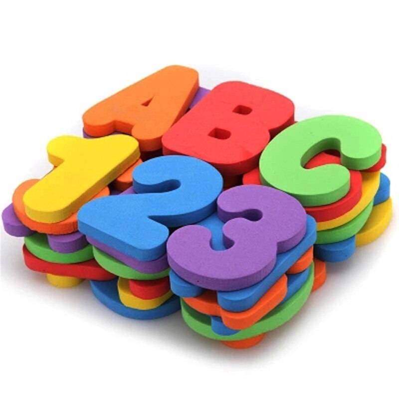 Bathtub Bathroom Education Learning Toys Foam Letters Alphanumeric Total Bubble Stickers Children's Puzzle DIY Toy Set 36Pcs