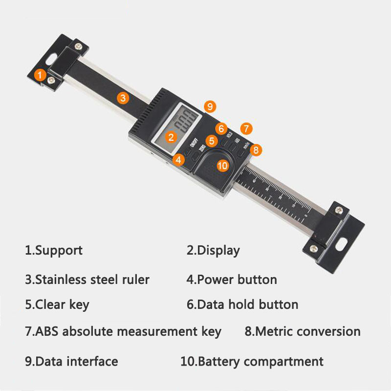 Règle d'affichage numérique verticale 100/150/200mm LCD électronique numérique Vernier pied à coulisse USB Interface pied à coulisse outil de mesure