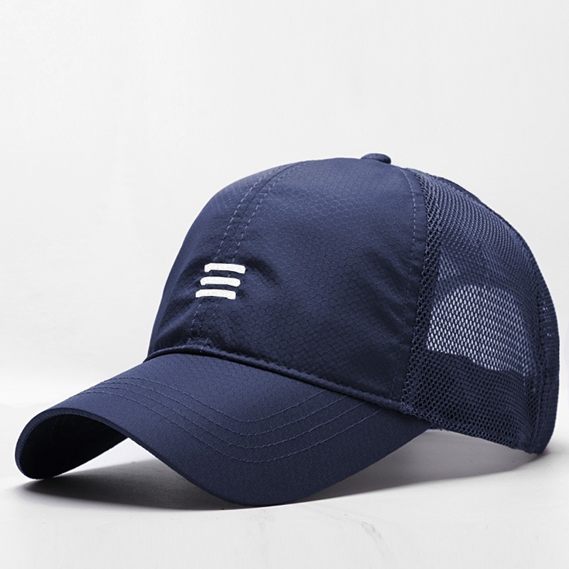 Big Head Man Plus Size berretto da Baseball uomo estate tessuto sottile maglia cappello da sole cappelli Snapback maschili M 55-59cm L 60-64cm: mesh navy blue / 55 to 60cm