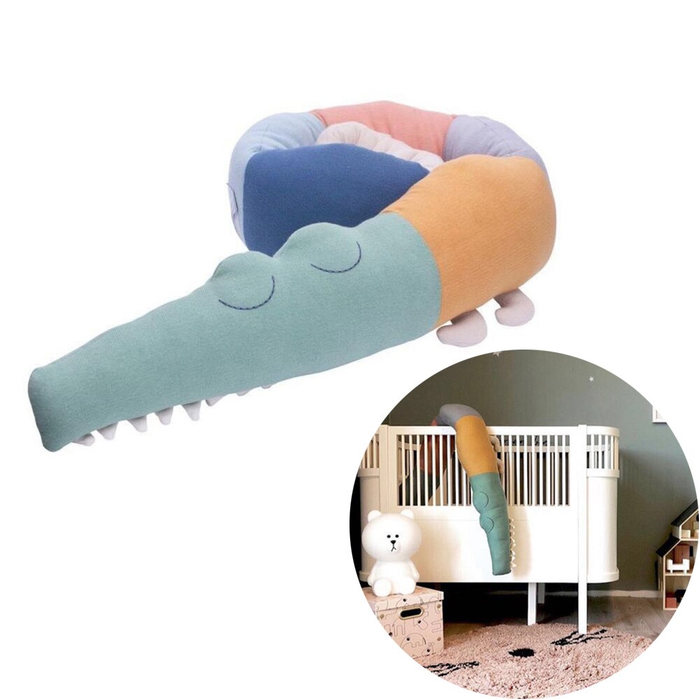 Newborn Baby Bed Bumper Infant Bed Crib Protection Kids Cot Protector Children Crocodile Pillow Baby Bedding Accessory Room Toys