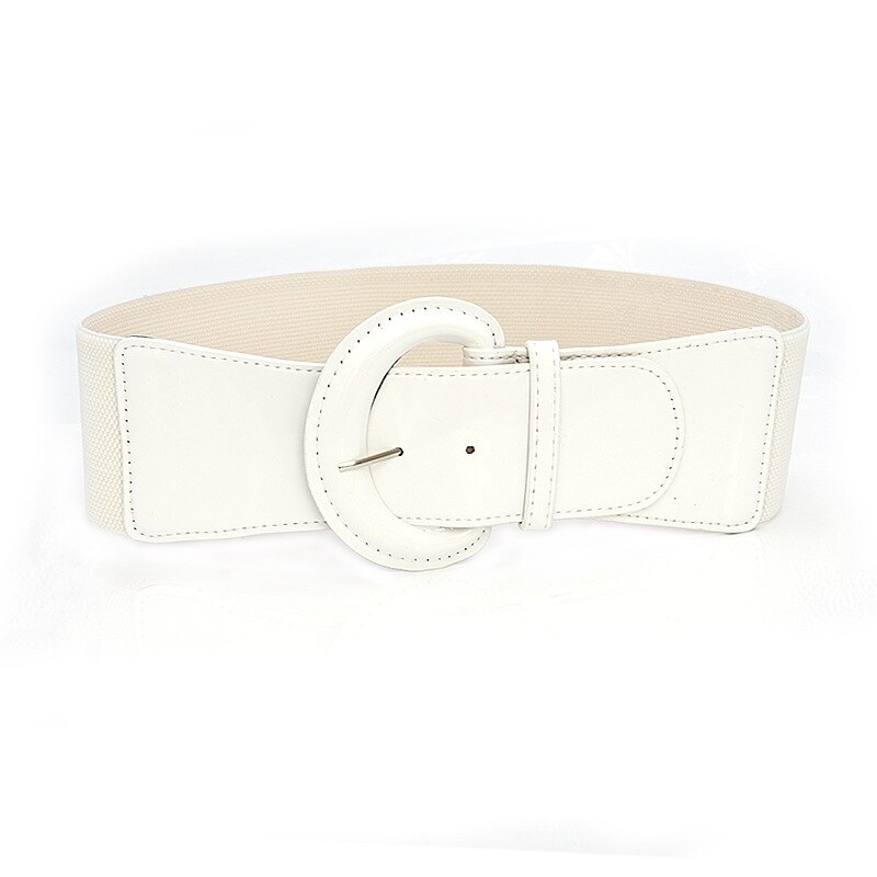 Pu lakleren damesriem, stevige tailleband, taillecorsetriemen, elastische cummerbunds, gespen in grote maten, brede riem