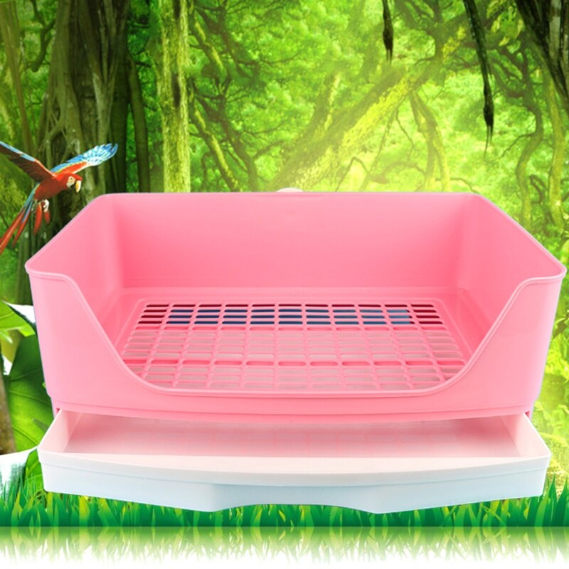 GXMA-caja de arena grande para conejos con cajón para mascotas, orinal de esquina con rejilla, fácil operación, más grande