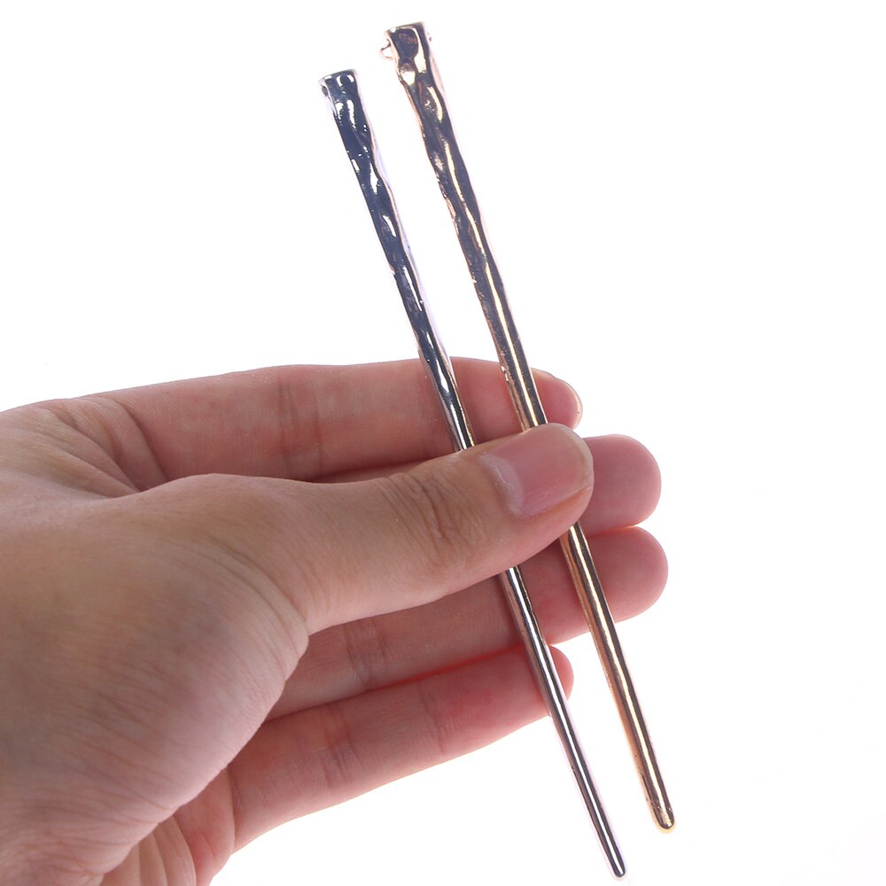 Hair Clip Simple Women Long Pin Hair Pin Stick Metal Gold Silver Hair Fork Jewelry Accessories