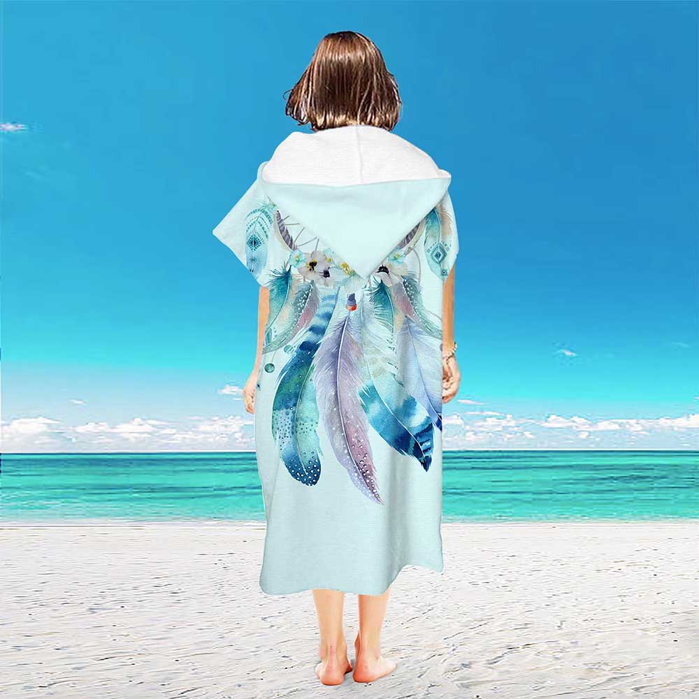 Surfponcho, waterabsorberende capuchon, microvezel strandlaken, badhanddoek, zwemhanddoek, wetsuit poncho voor volwassenen