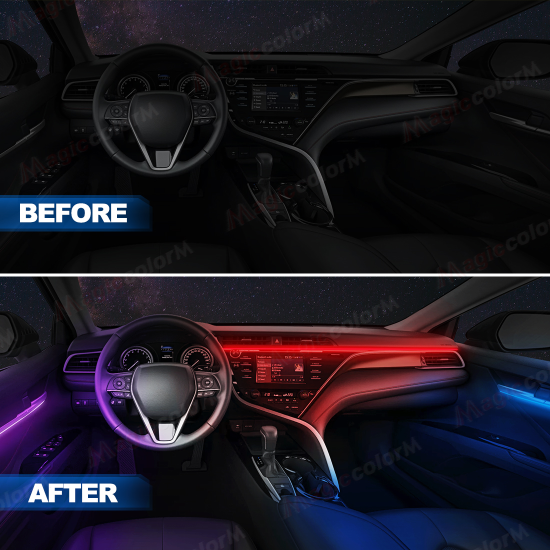 Vgetting Ambient Light 110CM LED Acrylic Strip For Auto DIY Cuttable Flexible Decorative Lamp Hidden Car Interior White Red Blue
