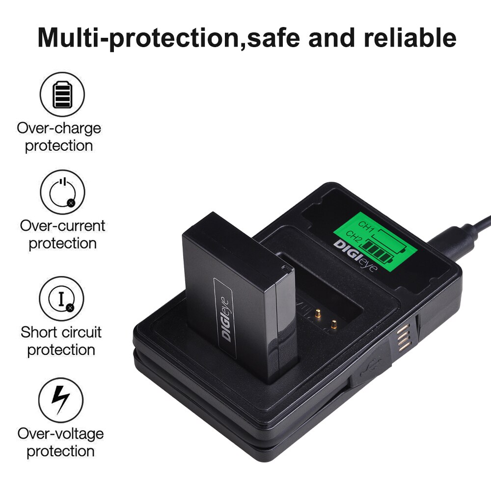 LP-E12 LPE12 Batterij + Lcd Dual Usb Charger Met Type C Voor Canon Rebel SL1, Powershot SX70HS, eos M, Eos M2, M10, M50, M100