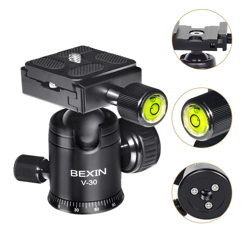 Awei W10 Camera Ball Head Video Dslr Statiefkop Mount Mini Balhoofd 360 Graden Roterende Panoramisch Hoofd Voor Statief Dslr camera: Default Title