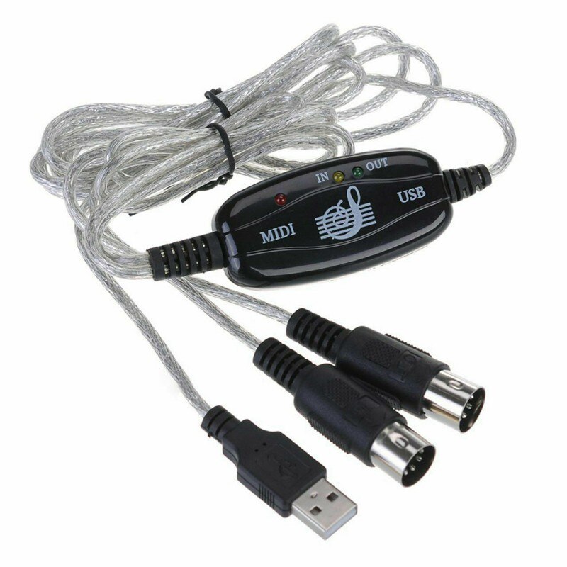 USB Cable To MIDI PC To Synthesizer Microphone Keyboard Converter Adapter For Home Music Studio