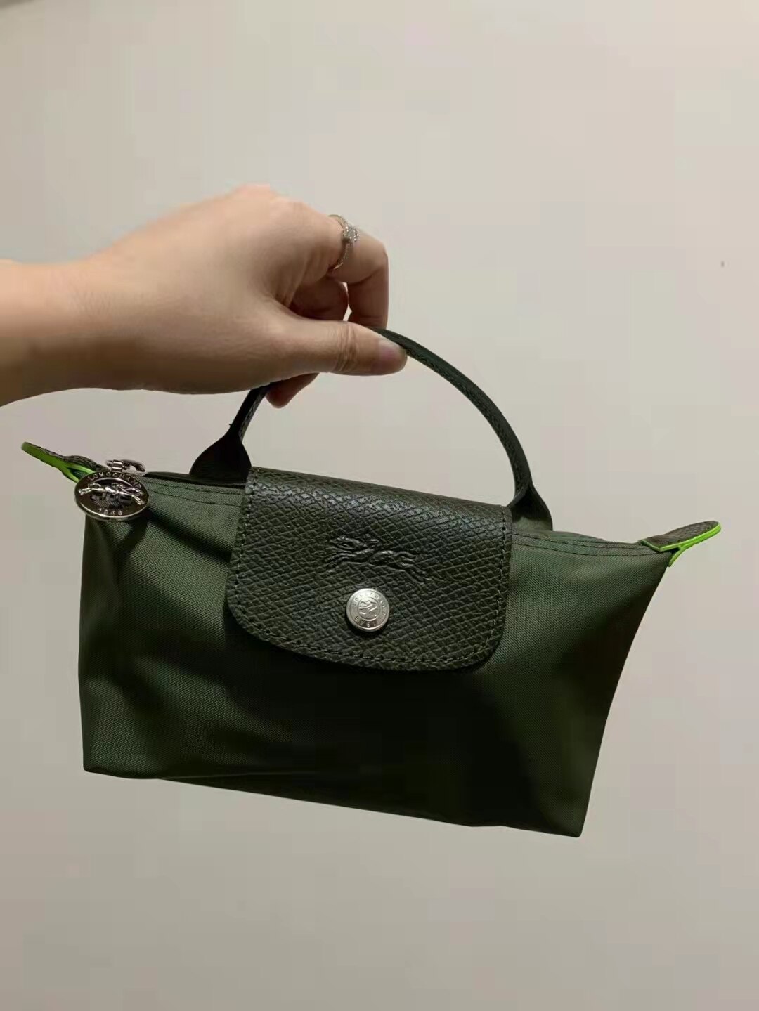 De Lc Geen. Mini Dumplings Pakket Leisure Joker Geneigd Schoudertas Met Pu Waterdichte Nylon Stof: Dark green