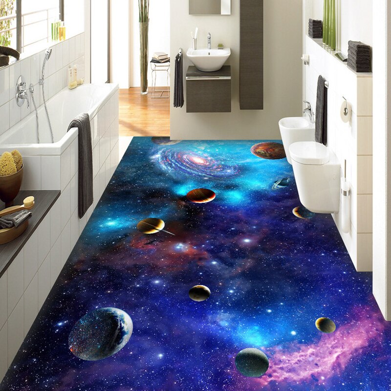 3d Galaxy Floor Sticker Grote Kosmische Ruimte Floor Muurschildering Sticker Star Home Decoratie Voor Kinderkamer