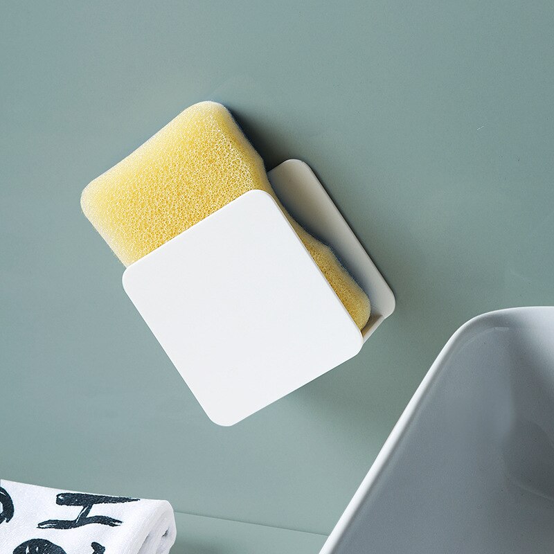 1 Pc Scouring Pad Storage Rack Wall-mounted Sink Sponge Wipe Steel Wire Ball Drain Rack Kitchen Kitchen Storage Holder