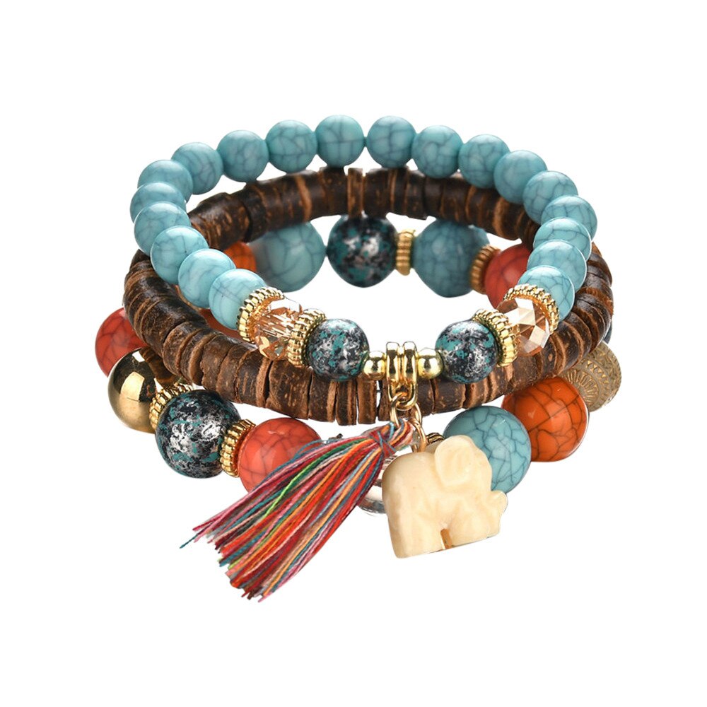 Schmuck Perlen Frauen Kristall Charme Armbänder mehrschichtig Armreifen Süssigkeit Farbe Leben Baum Bunte Perlen Kristall Stein BraceletM840 #