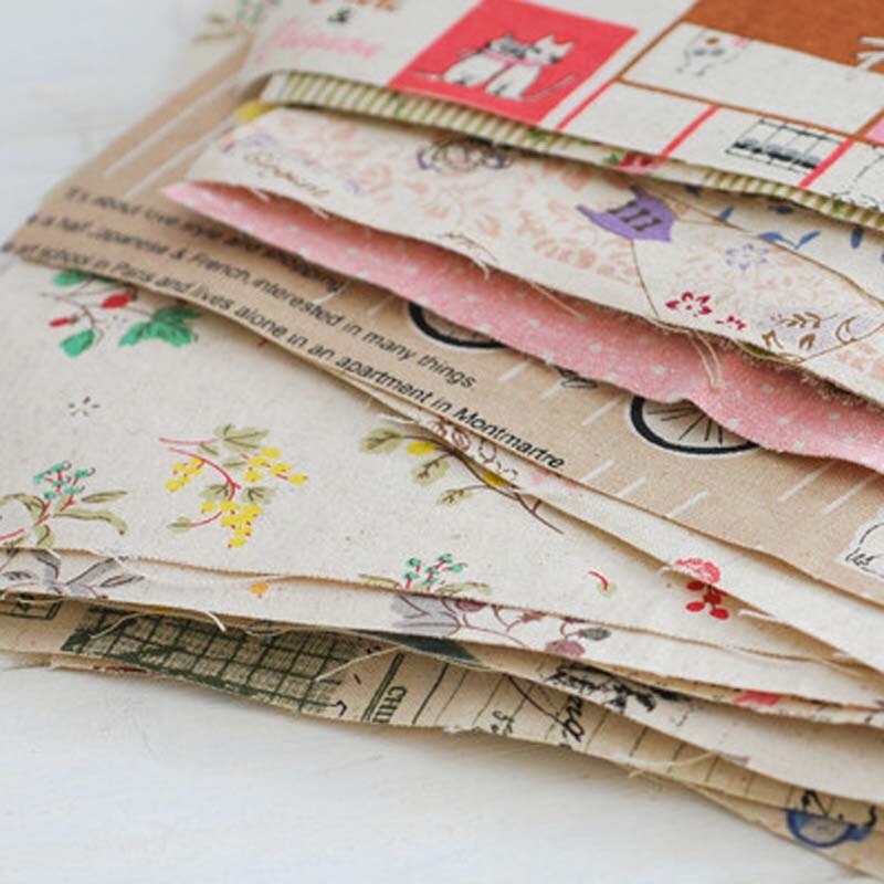 Katoen en linnen stof 20X20CM willekeurige patchwork handgemaakte stof 10 stuks van groep van kleur willekeurige huishouden patchwork tas
