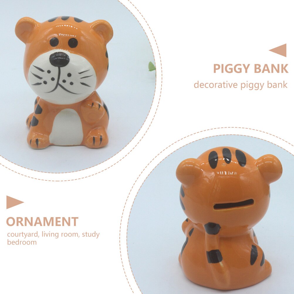 Tirelire en céramique en forme de tigre pour hommes et enfants, Pot d&#39;épargne pour pièces de monnaie