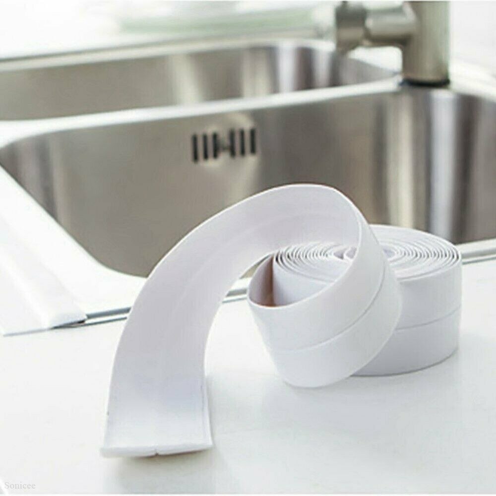 Cinta autoadhesiva para fregadero de cocina, resistente al agua, molde fuerte, blanco, gris, para bañera, tira de huecos de inodoro, sello de agua para piscina
