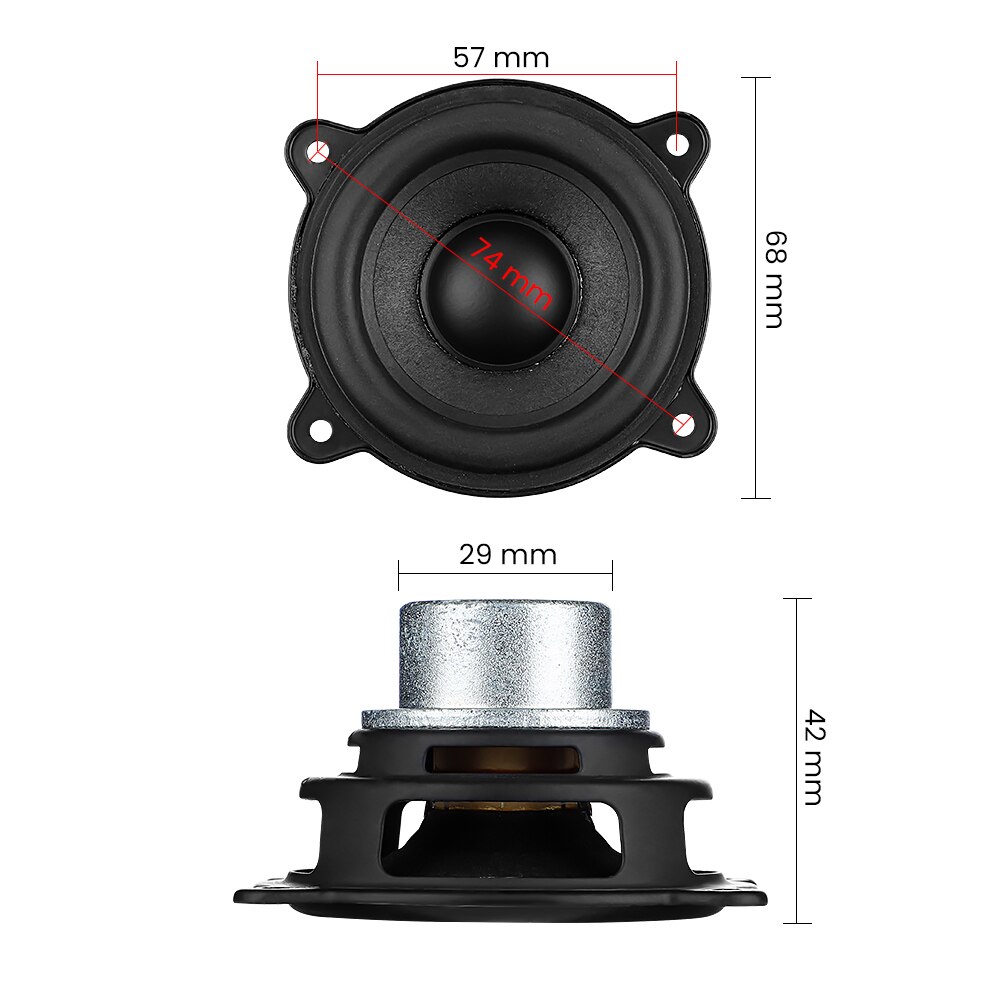 Aiyima 2 Stuks 2.5 Inch Bass Speaker 2 Ohm 15W Audio Sound Woofer Luidspreker Voor Beats Pill Xl Luidsprekers