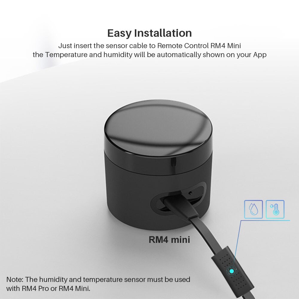 Broadlink lämpötila- ja kosteusanturi lisävaruste usb-kaapeli hts 2 toimii  rm4 pro tai  rm4 miniälykkään kaukosäätimen kanssa