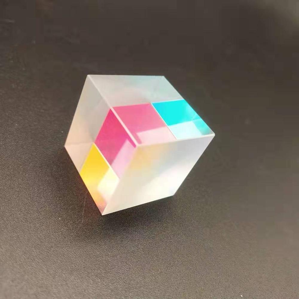 Vierzijdig Cubic Prisma K9 Gekleurde Glas Splitting Optische Prisma Experimentele Instrument