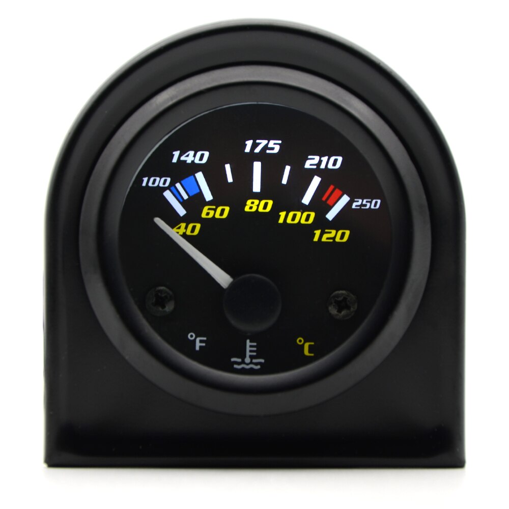 2Inch 52mm Universal Car Dual Analog Water Temperature Temp Gauge 40-120C/100-250F White LED