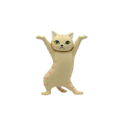 Katze Handgemachte Modell Stand Dekoration Angehoben Stift Halfter Telefon Halfter Airpods 1 2 3 Nette Katze Dekoration Katze Halfter: Orange