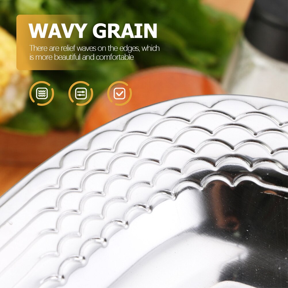 Dinner Plate Barbecue Plate Fish Dish Stainless Steel Multi-purpose Food Plate