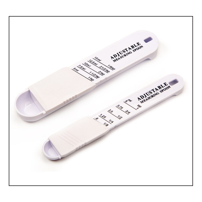 Adjustable measuring spoons2 Plastic Adjustable Measuring Spoons 1/8 teaspoon to 1 tablespoon Easy Use ml baking tool Kitchen
