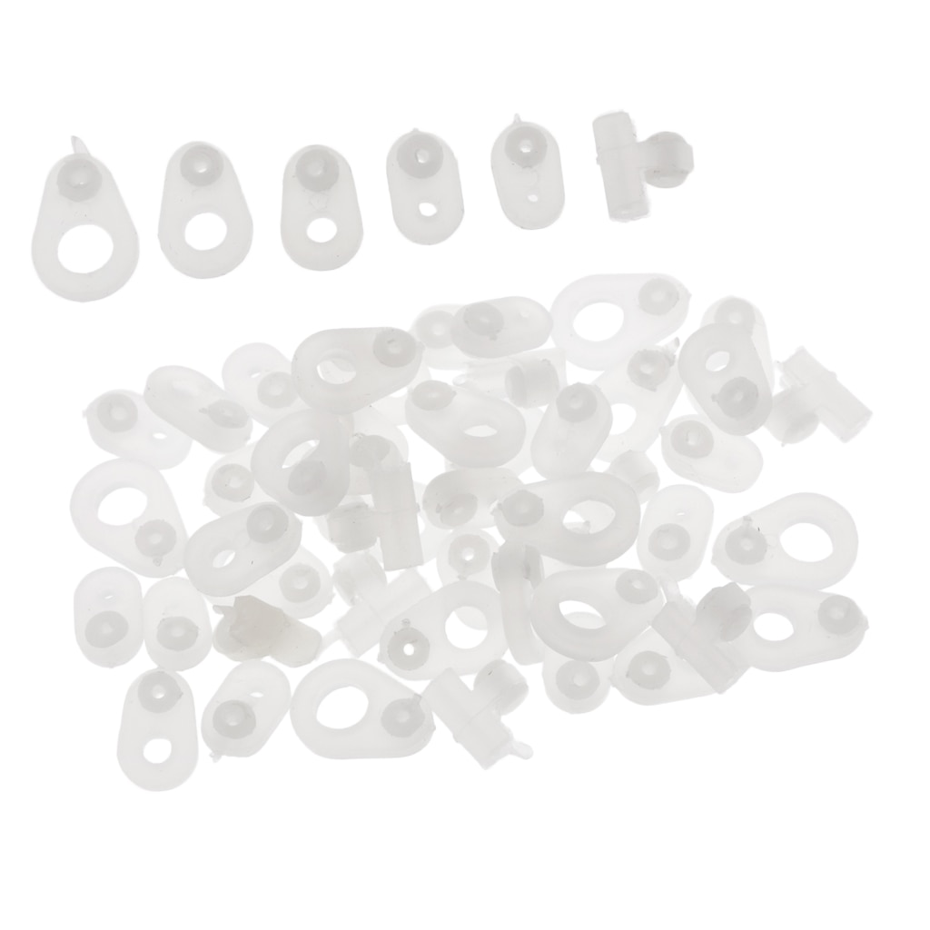 30pcs Durable Fishing Rod Guides Fitting Silicone Fishing Tackle Fish Pole Line Ring Replacement Tackles for Fisherman
