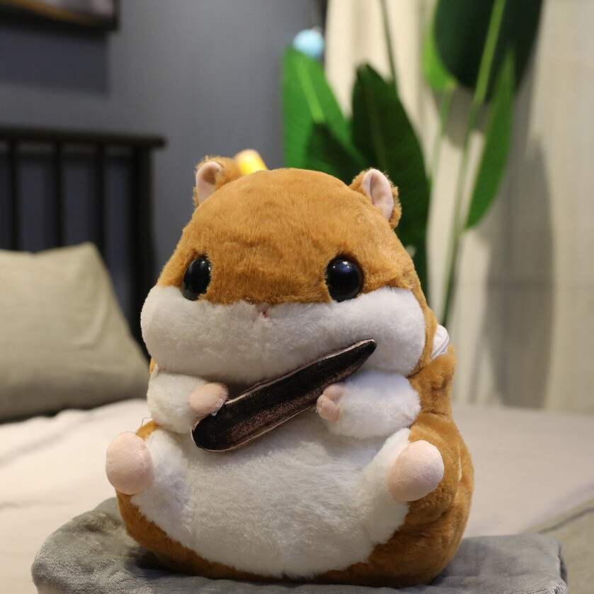 Söpö hamsteri pehmolelu 3 in 1 monitoiminen hamsterin käsilämmitin peitolla lelu hamsteri tyyny lasten lelut syntymäpäivä lapselle: Lelu peitolla / Ruskea
