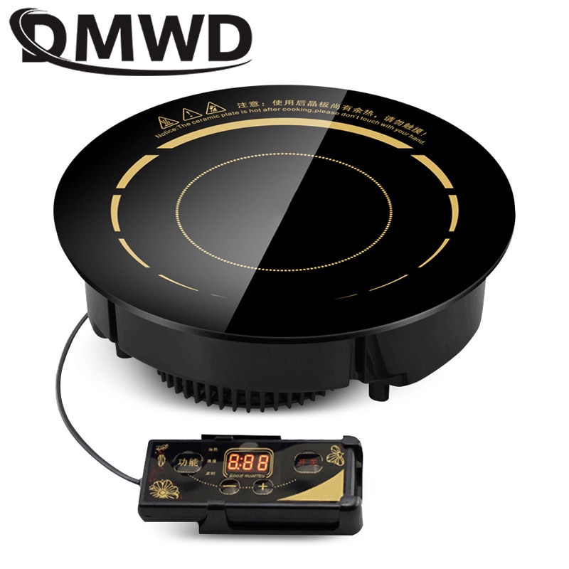 DMWD-cuisinière à Induction ronde électrique, 3000W, avec contrôle du fil embarqué, sans fil, tactile, plaque de cuisson, plaque de cuisson, ue