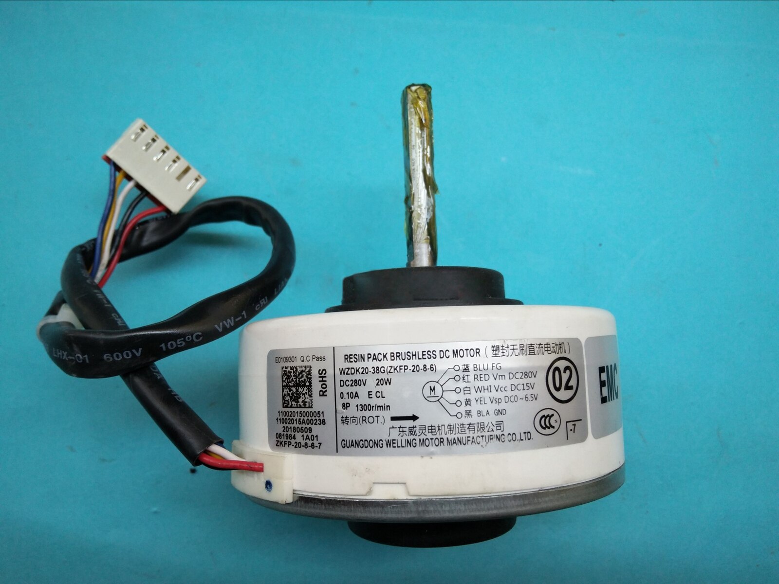 Home Appliances Accessories] Air Conditioning Motor 20W WZDK20-38G (ZKFP-20- 8-6) Inverter Air Conditioning Brushless DC Fan Motor Renovation [Replaceable