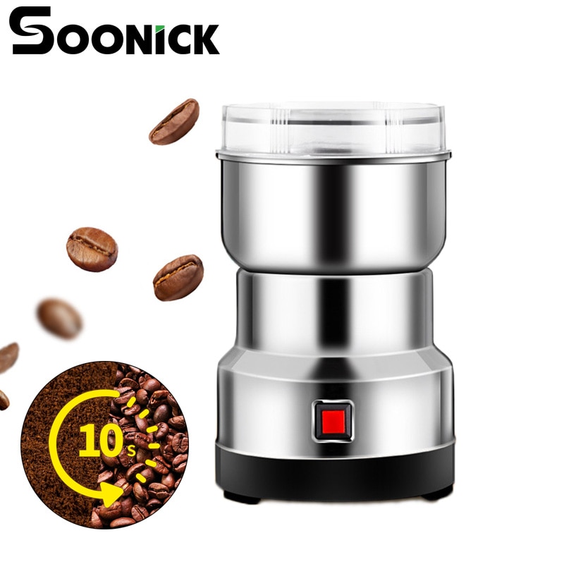 Soonick Mini Elektrische Koffiemolen Upgraded Rvs Blade Bonen Kruiden Noten Draagbare Koffiemolen Molen Voor Keuken