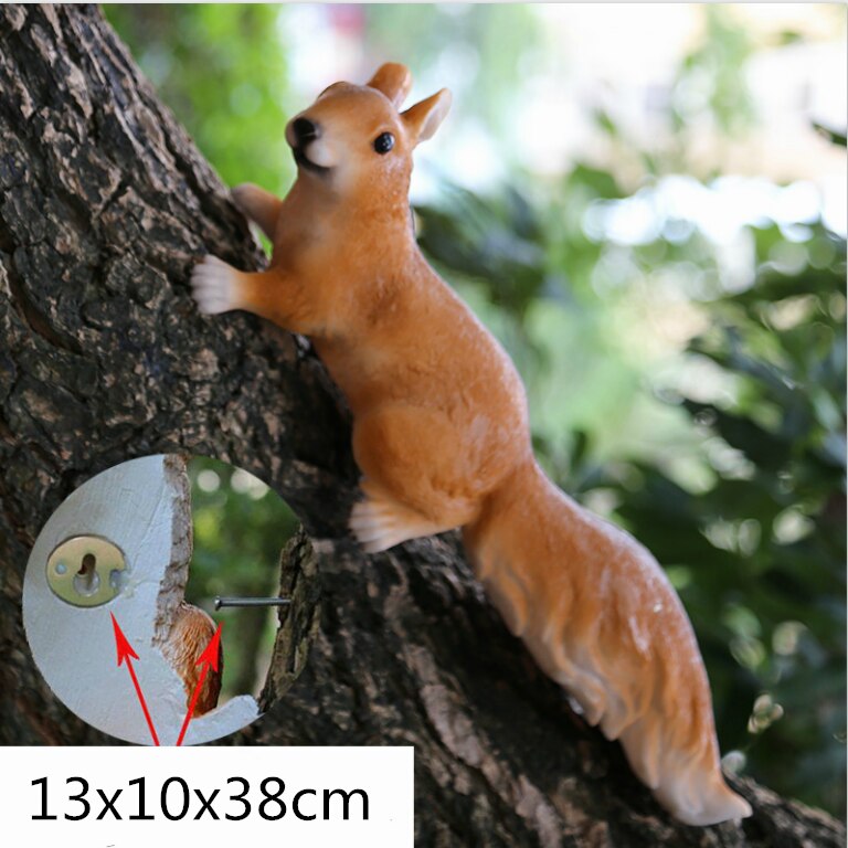 Harpiks simulering dyr udendørs have hængende fra træ egern dekorative kunsthåndværk harpiks dyr skulptur figurer: B