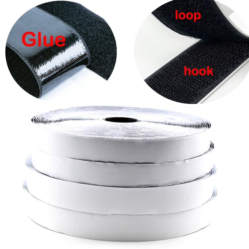 12Meter zelfklevende Sluiting Tape nylon Haken en Lussen klittenbandsluitingen lijm met Lijm magic tape DIY craft Decor 16 -110m