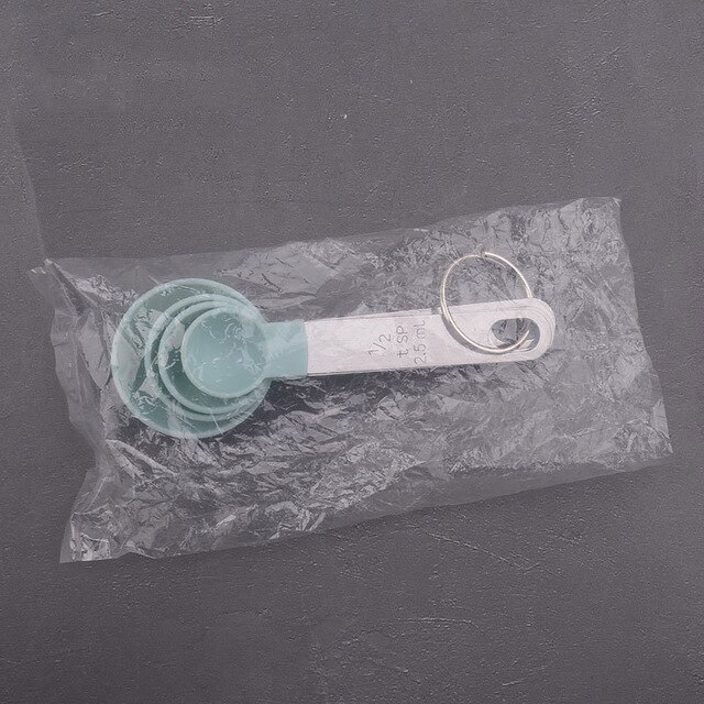 7pcs/set Baking Tools Measuring Cup Measuring Spoon Bakeware Set Baking Accessories with Scale: 4pcs Green